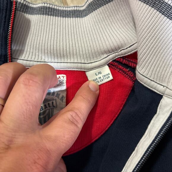 TOMMY BAHAMA BOSTON RED SOX Men Sz Large Navy Embroidered Full Zip 100 Yr Jacket - Picture 4 of 6